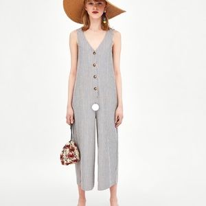 Zara striped jumpsuit
